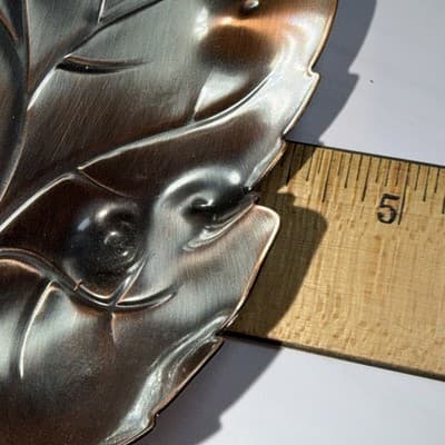 Vintage Gregorian Copper Leaf-Shaped Dish Handcrafted, Made in USA - Thumbnail 9