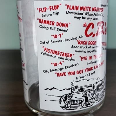 Vintage C.B.'er CB Radio Sayings Lingo 32 oz Drinking Glass Trucker Driver Gift - Thumbnail 4