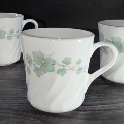 Corning Ware Corelle Coffee Mug Tea Cup Callaway Swirl Ivy Tea Set Of 4 - Thumbnail 9
