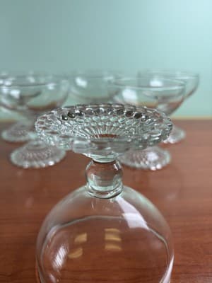 Anchor Hocking Bubble Foot Sherbet Dessert Champagne Glasses Set 6 Barware - Thumbnail 12