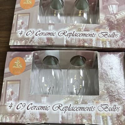 8 Boxes C9, Transparent Indoor/Outdoor Replacement Bulbs Christmas Vtg Works - Thumbnail 2