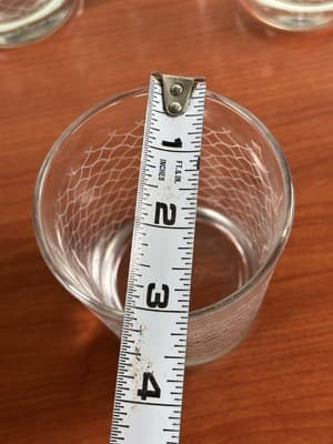 Set 6 Glass Tumbler IKEA Scales Pattern White Criss Cross Fishnet 4" 8 oz - Thumbnail 8