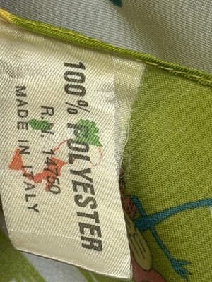 Vintage Scarf Head-wrap Made In Italy 21 X 23” Square Zoo Scene Families Lion - Thumbnail 15