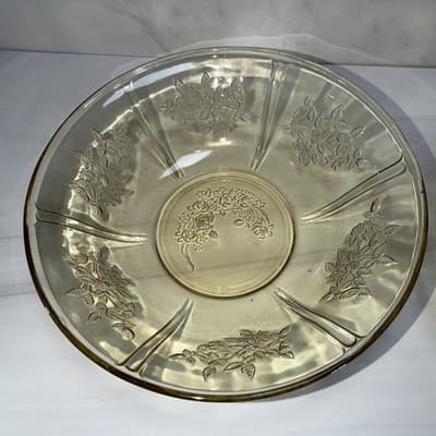 DEPRESSION GLASS FEDERAL Yellow/Amber Sharon Cabbage Rose Severing Bowl Set Of 2 - Thumbnail 3