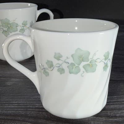 Corning Ware Corelle Coffee Mug Tea Cup Callaway Swirl Ivy Tea Set Of 4 - Thumbnail 11