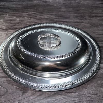 Vintage Art Deco Kensington Aluminum Ware Serving Tray Divided In Two Sections