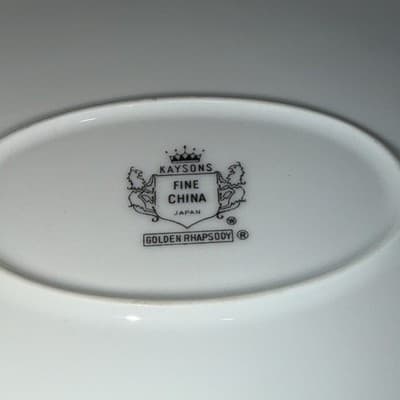 VTG 1961 Kayson Japan Fine China Golden Rhapsody 12” X 9" Oval Serving Platter - Thumbnail 9