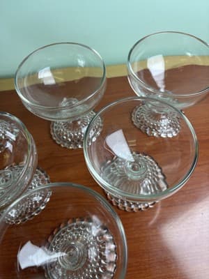 Anchor Hocking Bubble Foot Sherbet Dessert Champagne Glasses Set 6 Barware - Thumbnail 6