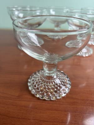 Anchor Hocking Bubble Foot Sherbet Dessert Champagne Glasses Set 6 Barware - Thumbnail 9