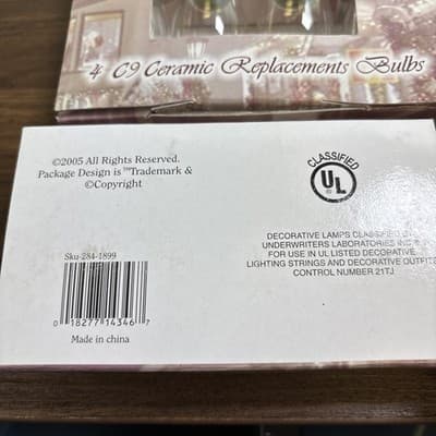 8 Boxes C9, Transparent Indoor/Outdoor Replacement Bulbs Christmas Vtg Works - Thumbnail 4