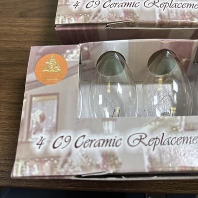 8 Boxes C9, Transparent Indoor/Outdoor Replacement Bulbs Christmas Vtg Works - Thumbnail 7