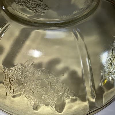 DEPRESSION GLASS FEDERAL Yellow/Amber Sharon Cabbage Rose Severing Bowl Set Of 2 - Thumbnail 10