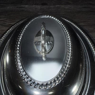 Vintage Art Deco Kensington Aluminum Ware Serving Tray Divided In Two Sections - Thumbnail 4