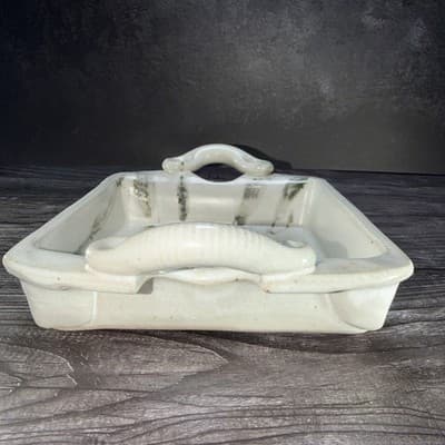 Vtg Studio Art Pottery Jewelry Tray Bathroom Vanity Organizer Tea Tray Square - Thumbnail 7