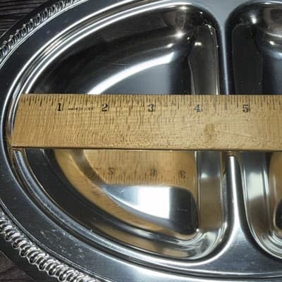Vintage Art Deco Kensington Aluminum Ware Serving Tray Divided In Two Sections - Thumbnail 14
