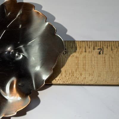 Vintage Gregorian Copper Leaf-Shaped Dish Handcrafted, Made in USA - Thumbnail 8