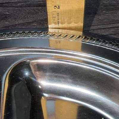 Vintage Art Deco Kensington Aluminum Ware Serving Tray Divided In Two Sections - Thumbnail 15
