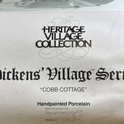 DEPT 56 Dickens' Village Series COBB COTTAGE w/Box and light 5824-6 - Thumbnail 9