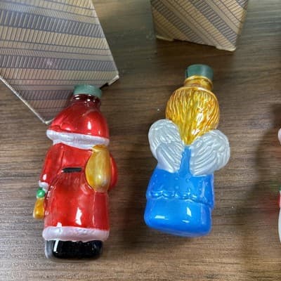 Set Of Three Avon Gift Collection Glass Tree Light Cover Santa, Angel, Snowman - Thumbnail 5