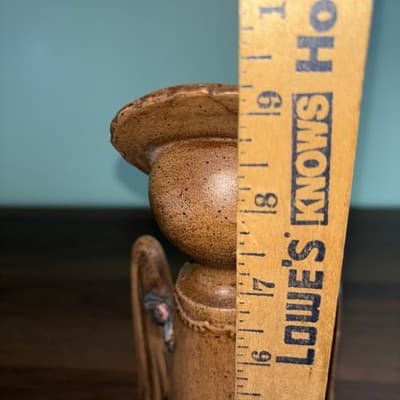 VTG Angel Sculpture Minimalist Wood Tone Mid Century Modern Farmhouse Christmas - Thumbnail 10