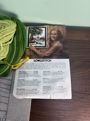 Artcraft Concepts Needlepoint Yarn Canvas 5508 Child On Swing Tree Little Girl - Thumbnail 3