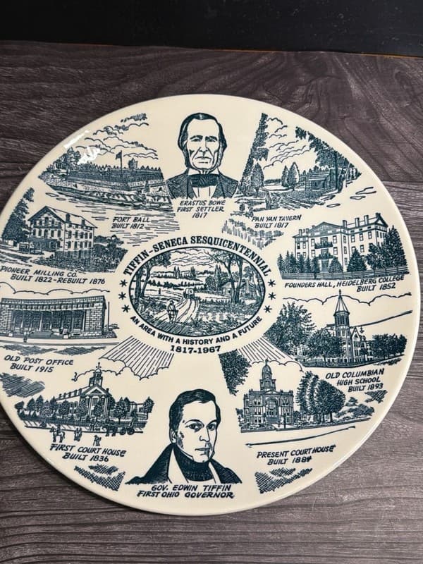 Tiffin-Seneca Sesquicentennial 1817-1967 Commemorative Collector Plate 10”