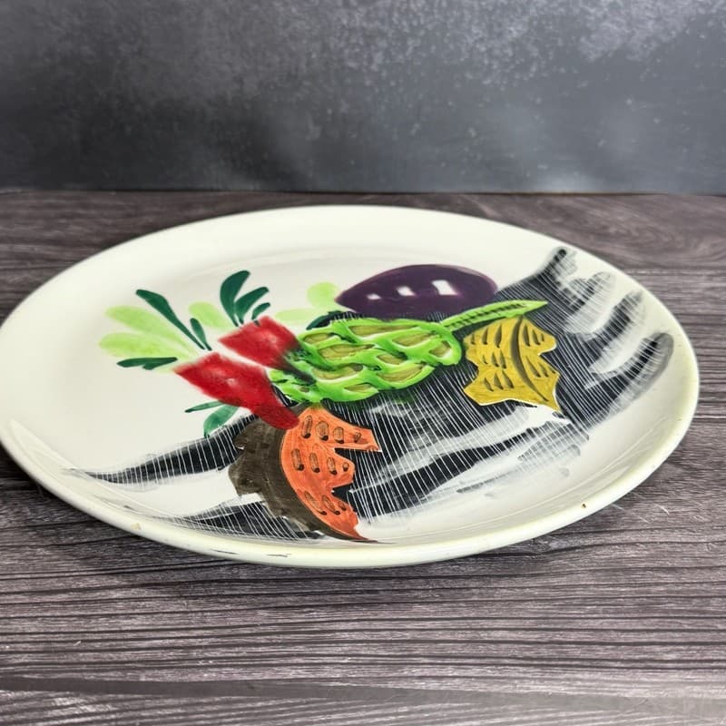 Mancioli Italy Hand Painted Vegetable Dinner Plate - Thumbnail 8