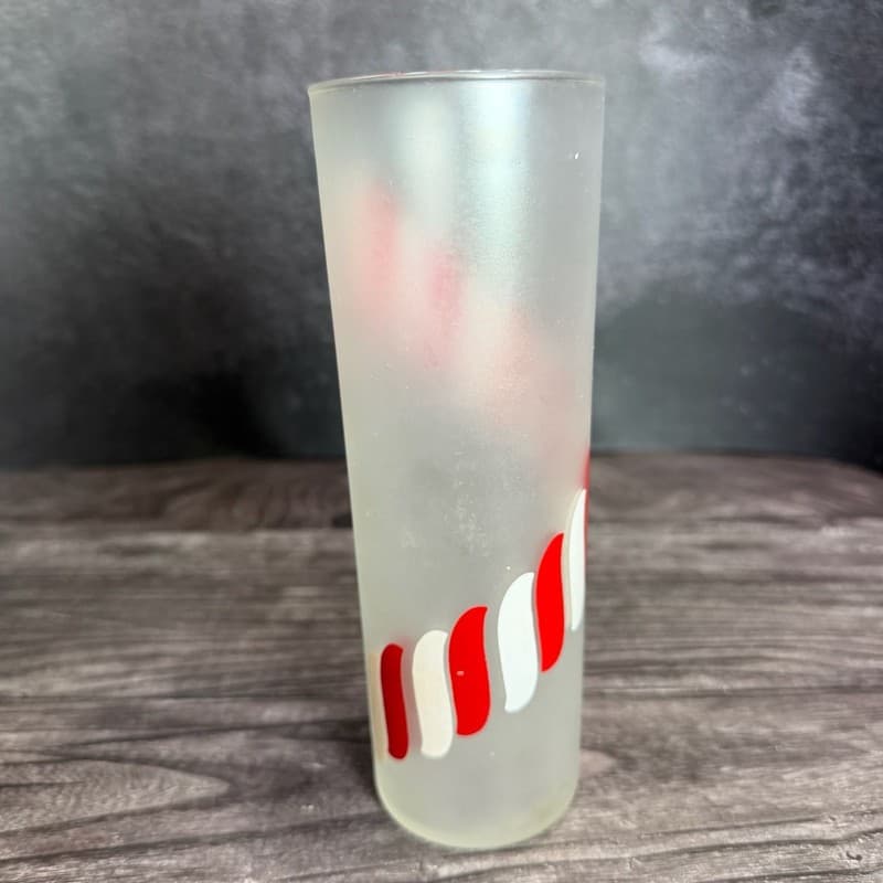 WN Vintage Libbey Frosted Candy Stripe Tom Collins Glasses - Set of 2 - Thumbnail 13