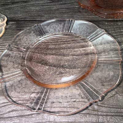 Set of 4 MacBeth-Evans Pink Depression Glass American Sweetheart 6" Bread Plate - Thumbnail 8