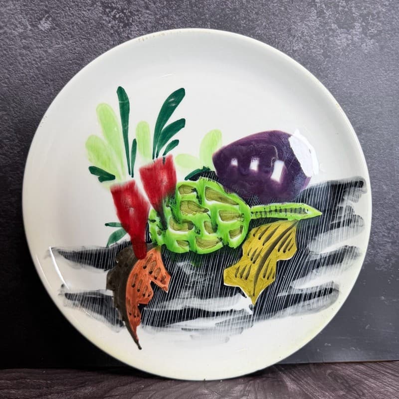 Mancioli Italy Hand Painted Vegetable Dinner Plate