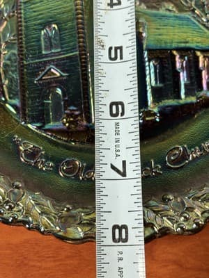 Fenton Amethyst Carnival Glass 1971 Christmas America #2 Plate Old Brick Church - Thumbnail 9