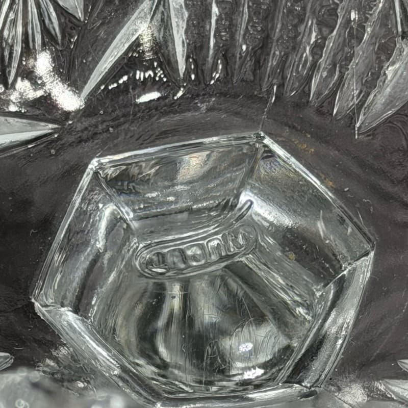 Vintage NUCUT Imperial Glass Sawtooth Tall Footed Bowl Candy Dish Marked - Thumbnail 7