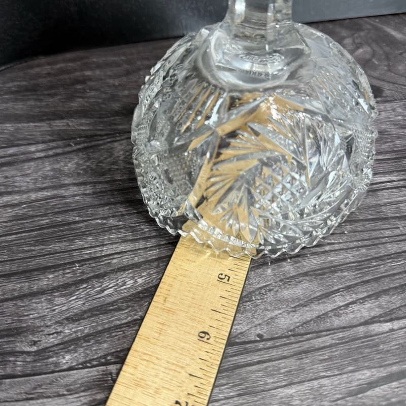 Vintage NUCUT Imperial Glass Sawtooth Tall Footed Bowl Candy Dish Marked - Thumbnail 13