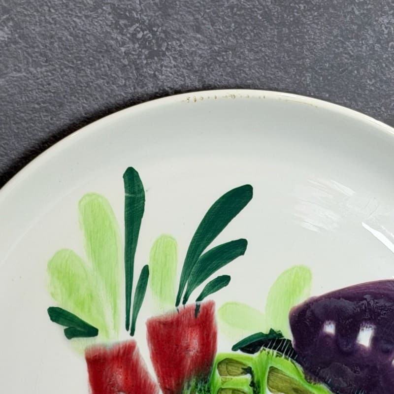 Mancioli Italy Hand Painted Vegetable Dinner Plate - Thumbnail 4