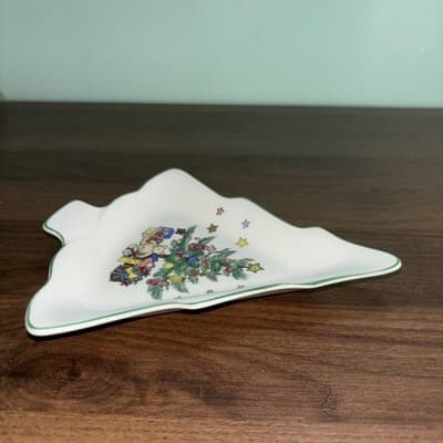 Vintage Nikko Japan Christmas Tree Shaped Candy Dish Trinket Or Spoon Holder - Thumbnail 4