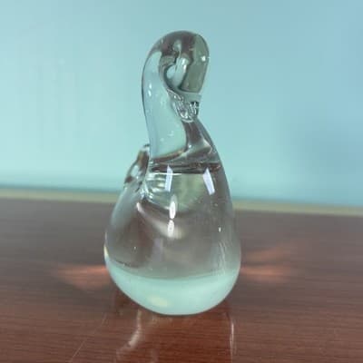Vintage Light Glass Swan Goose Figurine Paperweight Geese Set Of Two Hand Blown - Thumbnail 12