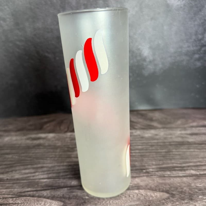 WN Vintage Libbey Frosted Candy Stripe Tom Collins Glasses - Set of 2 - Thumbnail 8
