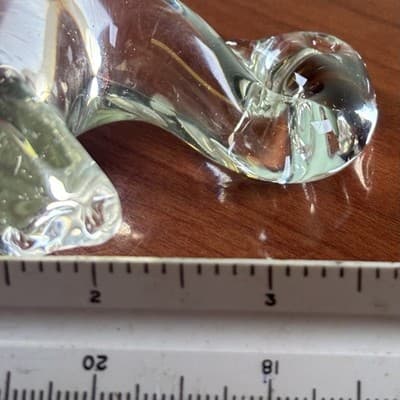 Vintage Light Glass Swan Goose Figurine Paperweight Geese Set Of Two Hand Blown - Thumbnail 7