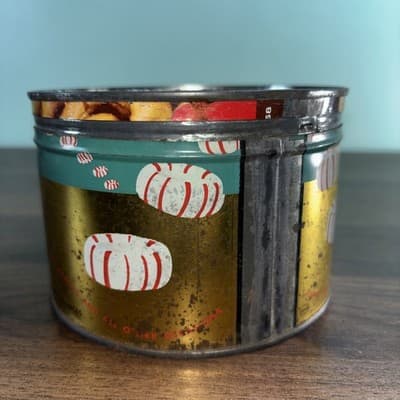 Vintage WHITMANS AIR-BONS MINTS Key Style Tin Canister 1954 Teal Candy Mints - Thumbnail 6