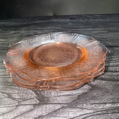 Set of 4 MacBeth-Evans Pink Depression Glass American Sweetheart 6" Bread Plate - Thumbnail 17