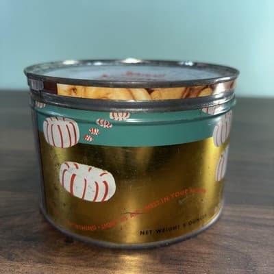 Vintage WHITMANS AIR-BONS MINTS Key Style Tin Canister 1954 Teal Candy Mints - Thumbnail 7