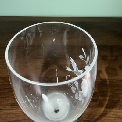 VTG 16 Oz Replacement Avon Hummingbird Lead Crystal Glass Goblets Wine Glass 8" - Thumbnail 8