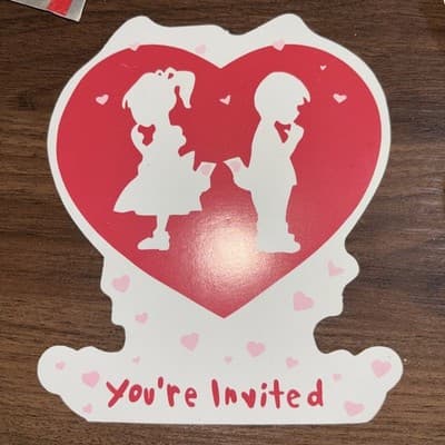 60 Vintage Valentine Hearts Party Invitations Invitations New Old Stock Cards - Thumbnail 5
