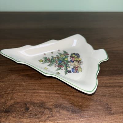 Vintage Nikko Japan Christmas Tree Shaped Candy Dish Trinket Or Spoon Holder - Thumbnail 6