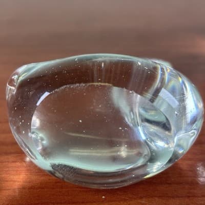 Vintage Light Glass Swan Goose Figurine Paperweight Geese Set Of Two Hand Blown - Thumbnail 4