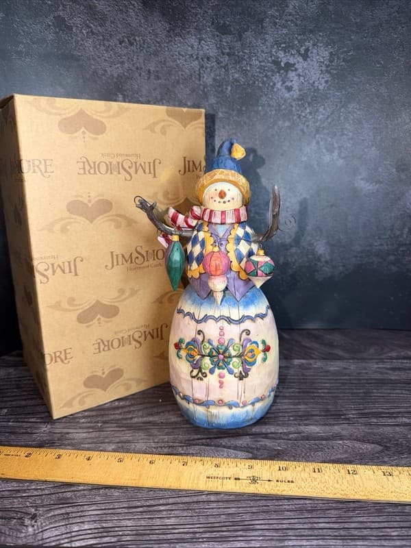 Jim Shore Heartwood Creek 2006 Snowman Musical Figurine - Winter's Tradition - Thumbnail 2