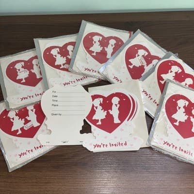 60 Vintage Valentine Hearts Party Invitations Invitations New Old Stock Cards