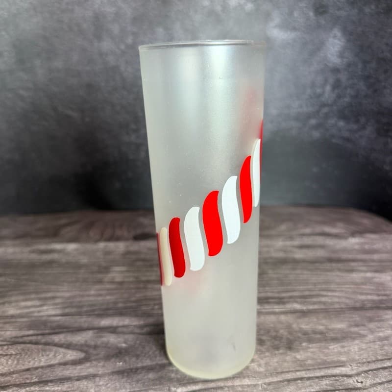 WN Vintage Libbey Frosted Candy Stripe Tom Collins Glasses - Set of 2 - Thumbnail 12