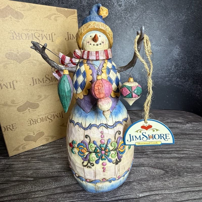 Jim Shore Heartwood Creek 2006 Snowman Musical Figurine - Winter's Tradition - Thumbnail 4