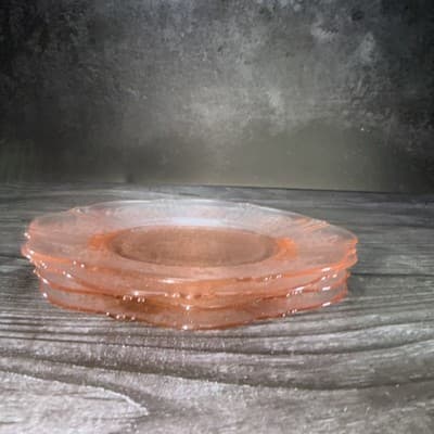 Set of 4 MacBeth-Evans Pink Depression Glass American Sweetheart 6" Bread Plate - Thumbnail 3